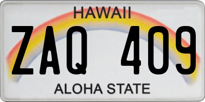 HI license plate ZAQ409