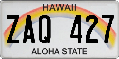HI license plate ZAQ427