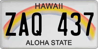 HI license plate ZAQ437