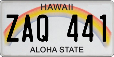 HI license plate ZAQ441
