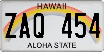 HI license plate ZAQ454