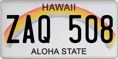 HI license plate ZAQ508