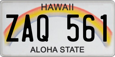 HI license plate ZAQ561