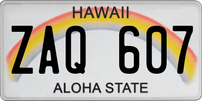 HI license plate ZAQ607