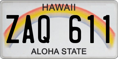 HI license plate ZAQ611