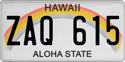 HI license plate ZAQ615