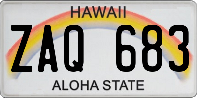 HI license plate ZAQ683