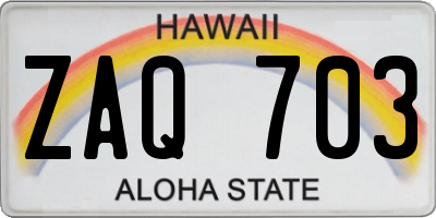 HI license plate ZAQ703