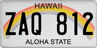 HI license plate ZAQ812