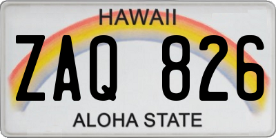 HI license plate ZAQ826