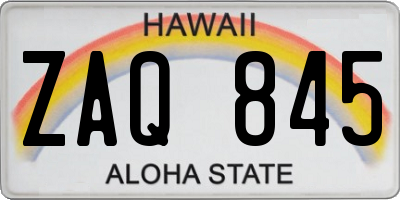 HI license plate ZAQ845