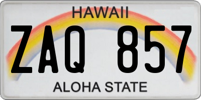 HI license plate ZAQ857