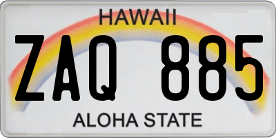 HI license plate ZAQ885