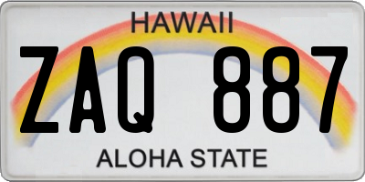 HI license plate ZAQ887