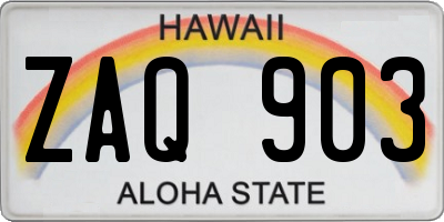 HI license plate ZAQ903