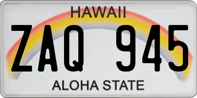 HI license plate ZAQ945