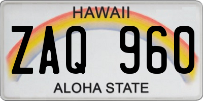 HI license plate ZAQ960