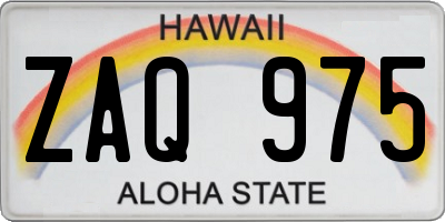 HI license plate ZAQ975