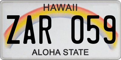 HI license plate ZAR059