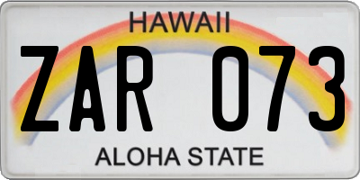 HI license plate ZAR073