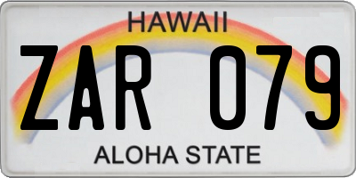 HI license plate ZAR079