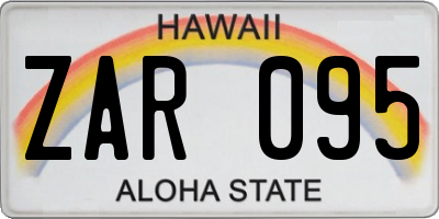 HI license plate ZAR095