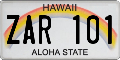HI license plate ZAR101