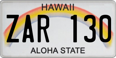 HI license plate ZAR130