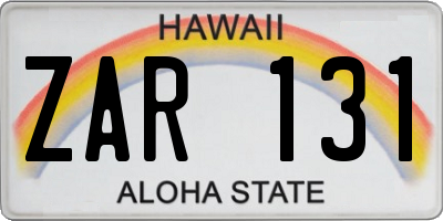 HI license plate ZAR131