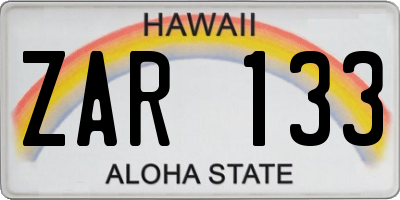 HI license plate ZAR133