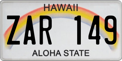 HI license plate ZAR149