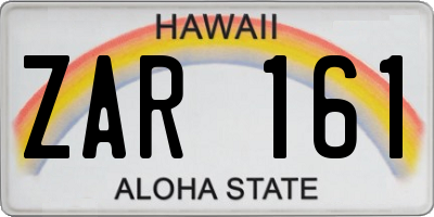 HI license plate ZAR161