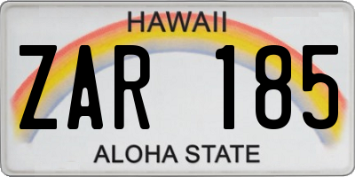 HI license plate ZAR185