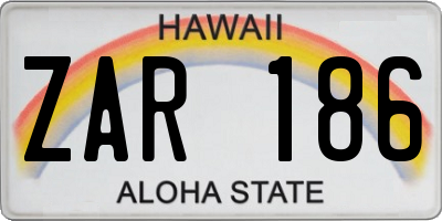 HI license plate ZAR186
