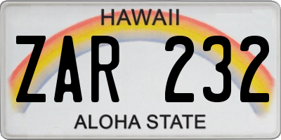 HI license plate ZAR232