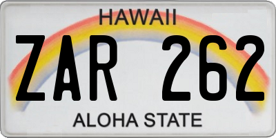HI license plate ZAR262