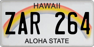 HI license plate ZAR264