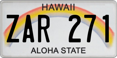 HI license plate ZAR271