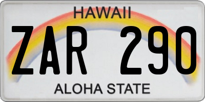 HI license plate ZAR290