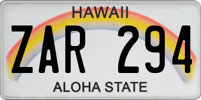 HI license plate ZAR294