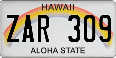 HI license plate ZAR309
