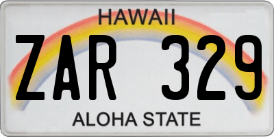 HI license plate ZAR329
