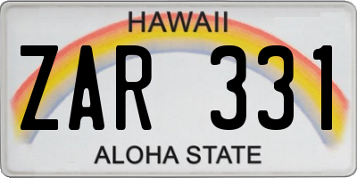HI license plate ZAR331