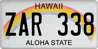 HI license plate ZAR338