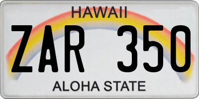 HI license plate ZAR350