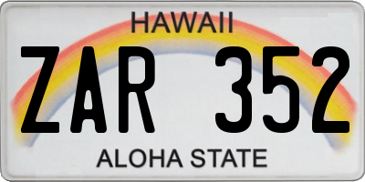 HI license plate ZAR352