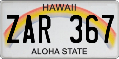 HI license plate ZAR367