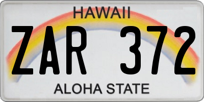 HI license plate ZAR372