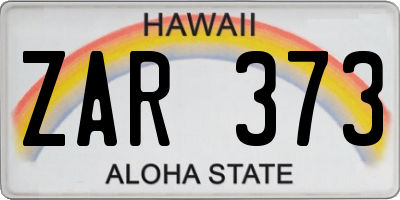 HI license plate ZAR373