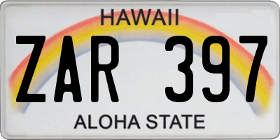 HI license plate ZAR397